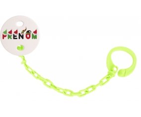 Attache-tétine Prénom ou texte personnalisée alphabet style-31 couleur Verte