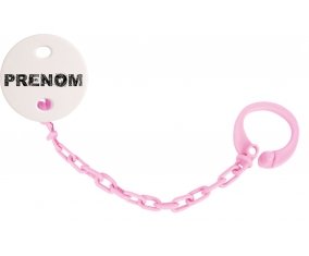 Attache-tétine Prénom ou texte personnalisée alphabet style-34 couleur Rose clair