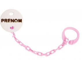 Attache-tétine Prénom ou texte personnalisée alphabet style-37 couleur Rose clair