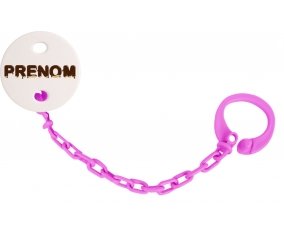 Attache-tétine Prénom ou texte personnalisée alphabet style-37 couleur Rose fuschia