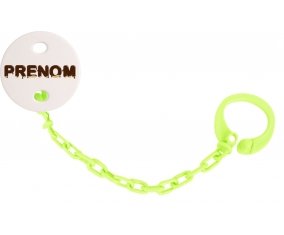 Attache-tétine Prénom ou texte personnalisée alphabet style-37 couleur Verte