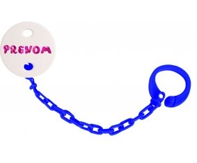 Attache-tétine Prénom ou texte personnalisée alphabet style-40 couleur Marine