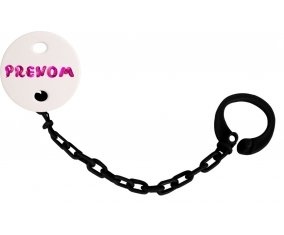 Attache-tétine Prénom ou texte personnalisée alphabet style-40 couleur Noire