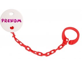 Attache-tétine Prénom ou texte personnalisée alphabet style-40 couleur Rouge