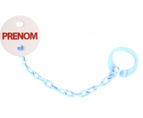 Attache-tétine Prénom ou texte personnalisée alphabet style-41 couleur Bleu ciel