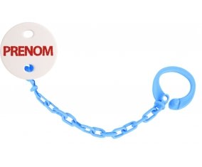 Attache-tétine Prénom ou texte personnalisée alphabet style-41 couleur Bleu turquoise