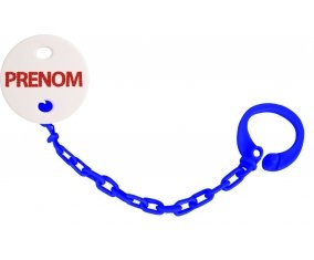 Attache-tétine Prénom ou texte personnalisée alphabet style-41 couleur Marine