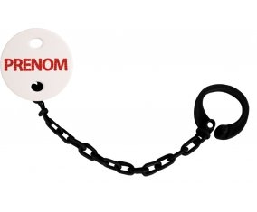 Attache-tétine Prénom ou texte personnalisée alphabet style-41 couleur Noire