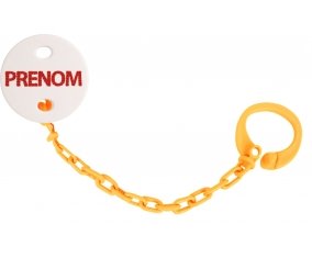 Attache-tétine Prénom ou texte personnalisée alphabet style-41 couleur Orange