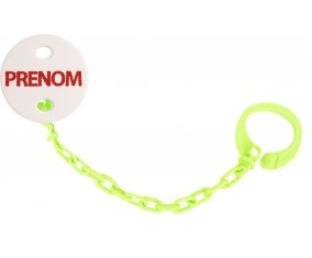 Attache-tétine Prénom ou texte personnalisée alphabet style-41 couleur Verte