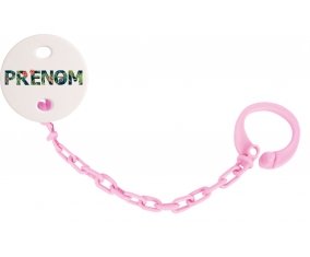 Attache-tétine Prénom ou texte personnalisée alphabet style-42 couleur Rose clair