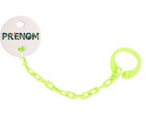 Attache-tétine Prénom ou texte personnalisée alphabet style-42 couleur Verte