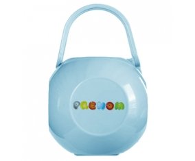 Boîte à tétine Prénom ou texte personnalisée alphabet style-4 de couleur Bleue