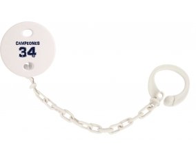 Attache-tétine Real Madrid : Campeones 34 Liga design-1 couleur Blanc