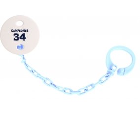 Attache-tétine Real Madrid : Campeones 34 Liga design-1 couleur Bleu ciel