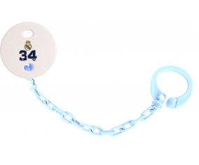 Attache-tétine Real Madrid : Campeones 34 Liga design-3 couleur Bleu ciel