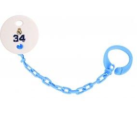 Attache-tétine Real Madrid : Campeones 34 Liga design-3 couleur Bleu turquoise