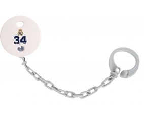 Attache-tétine Real Madrid : Campeones 34 Liga design-3 couleur Grise