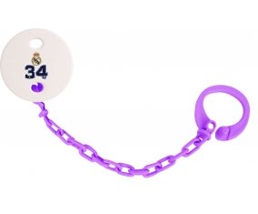 Attache-tétine Real Madrid : Campeones 34 Liga design-3 couleur Violet