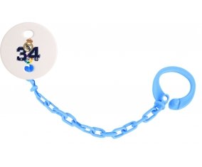 Attache-tétine Real Madrid : Campeones 34 Liga design-4 couleur Bleu turquoise