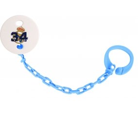 Attache-tétine Real Madrid : Campeones 34 Liga design-5 couleur Bleu turquoise
