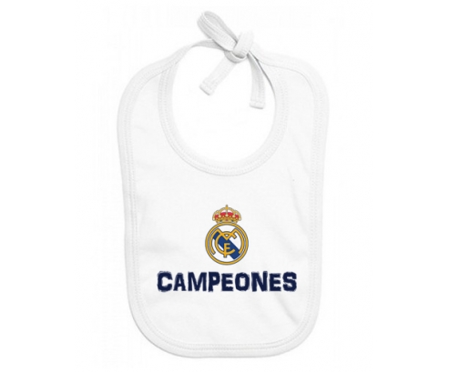 Bavoir bébé personnalisé Real Madrid : Campeones 34 Liga design-2