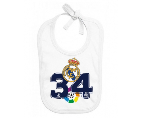 Bavoir bébé personnalisé Real Madrid : Campeones 34 Liga design-4