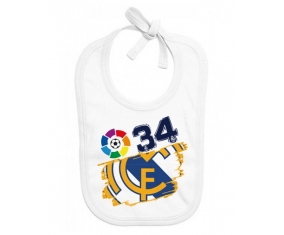 Bavoir bébé personnalisé Real Madrid : Campeones 34 Liga design-6