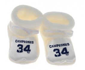 Chausson bébé Real Madrid : Campeones 34 Liga design-1 de couleur Blanc