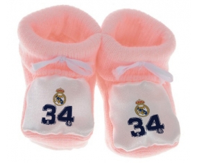 Chausson bébé Real Madrid : Campeones 34 Liga design-3 de couleur Rose
