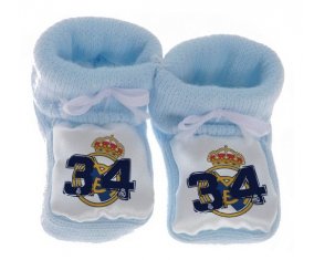 Chausson bébé Real Madrid : Campeones 34 Liga design-5 de couleur Bleu