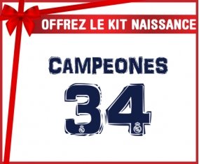 kit naissance bébé personnalisé Real Madrid : Campeones 34 Liga design-1