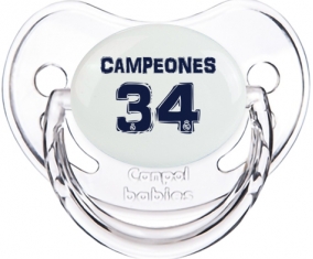 Real Madrid : Campeones 34 Liga design-1 : Transparent classique Tétine embout physiologique