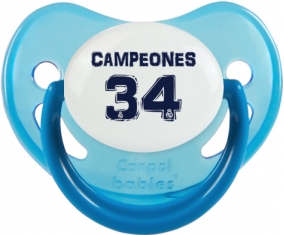 Real Madrid : Campeones 34 Liga design-1 : Bleue phosphorescente Tétine embout physiologique