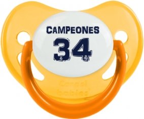 Real Madrid : Campeones 34 Liga design-1 : Jaune phosphorescente Tétine embout physiologique