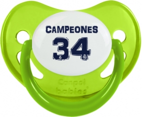 Real Madrid : Campeones 34 Liga design-1 : Vert phosphorescente Tétine embout physiologique