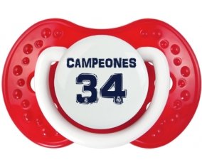 Real Madrid : Campeones 34 Liga design-1 : Blanc-rouge classique Tétine embout Lovi Dynamic