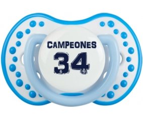 Real Madrid : Campeones 34 Liga design-1 : Blanc-bleu phosphorescente Tétine embout Lovi Dynamic