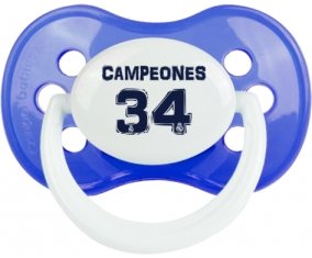 Real Madrid : Campeones 34 Liga design-1 : Bleu classique Tétine embout anatomique