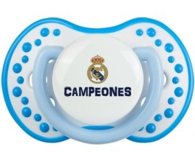 Real Madrid : Campeones 34 Liga design-2 : Blanc-bleu phosphorescente Tétine embout Lovi Dynamic