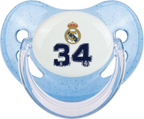 Real Madrid : Campeones 34 Liga design-3 : Bleue à paillette Tétine embout physiologique