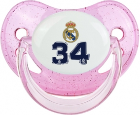 Real Madrid : Campeones 34 Liga design-3 : Rose à paillette Tétine embout physiologique