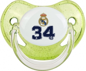 Real Madrid : Campeones 34 Liga design-3 : Vert à paillette Tétine embout physiologique