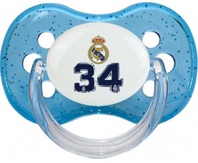 Real Madrid : Campeones 34 Liga design-3 : Bleu à paillette Tétine embout cerise