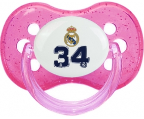Real Madrid : Campeones 34 Liga design-3 : Rose à paillette Tétine embout cerise