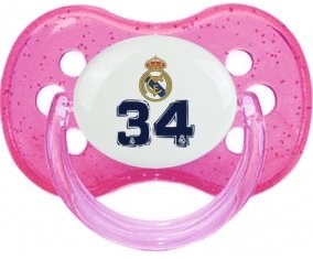 Real Madrid : Campeones 34 Liga design-3 : Rose à paillette Tétine embout cerise