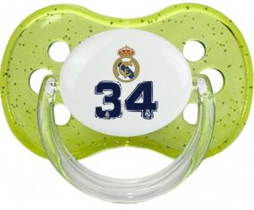 Real Madrid : Campeones 34 Liga design-3 : Vert à paillette Tétine embout cerise