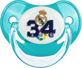Real Madrid : Campeones 34 Liga design-4 : Bleue classique Tétine embout physiologique