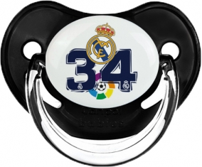 Real Madrid : Campeones 34 Liga design-4 : Noir classique Tétine embout physiologique