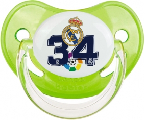 Real Madrid : Campeones 34 Liga design-4 : Vert classique Tétine embout physiologique